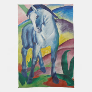Blue Horse by Franz Marc, Vintage Fine Art Tea Towel