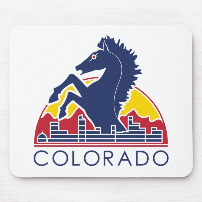 Blue Horse Colorado Logo Mouse Pad (Front)