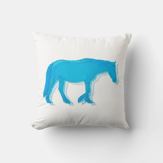 Blue Horse Cushion (Front)