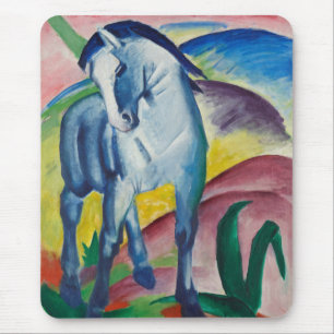 Blue Horse (Cute Animal) (by Marc Franz) Mouse Pad