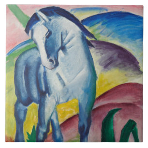 Blue Horse (Cute Animal) (by Marc Franz) Tile