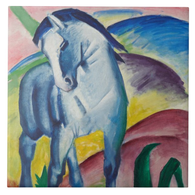 Blue Horse (Cute Animal) (by Marc Franz) Tile (Front)