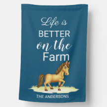 Blue Horse Farm Personalised House Flag