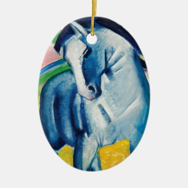 Blue Horse I by Franz Marc Ceramic Tree Decoration (Front)
