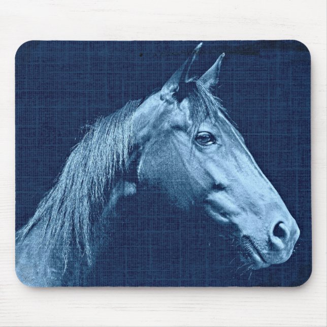 Blue Horse Mouse Pad (Front)
