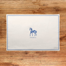 Blue Horse Painting Modern Equestrian Personalised
