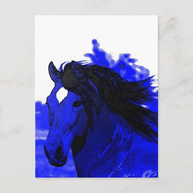 Blue Horse Postcard (Front)