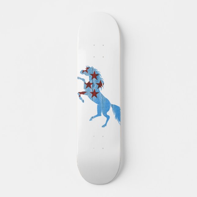 Blue horse silhouette skateboard (Front)