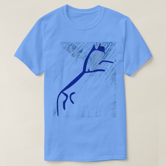 Blue Horse- Uffington White Horse Geoglyph T-Shirt (Design Front)