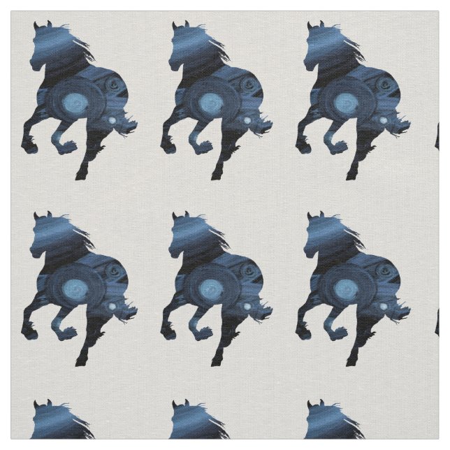 Blue Horse Wilderness Fabric (Swatch)