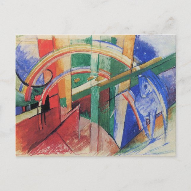 Blue Horse with Rainbow by Franz Marc Postcard (Front)