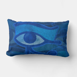 Blue Horus Eye Lumbar Cushion