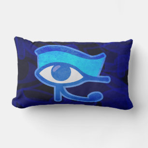 Blue Horus Eye Lumbar Cushion
