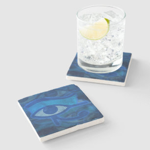 Blue Horus Eye Stone Coaster