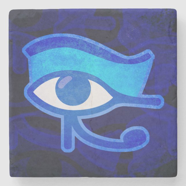 Blue Horus Eye Stone Coaster (Front)