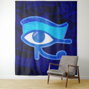 Blue Horus Eye Tapestry