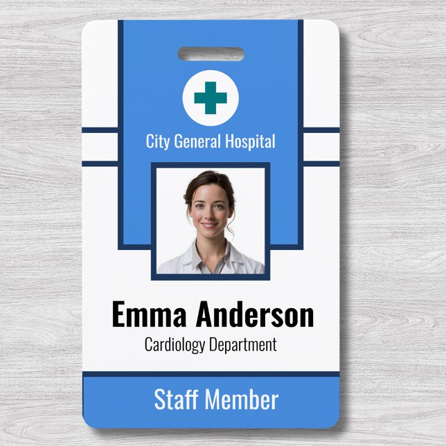 Blue | Hospital Employee Photo ID  – Nurse Doctor ID Badge (Creator Uploaded)
