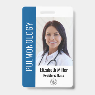 Blue Hospital Medical Employee Photo ID Blue Badge