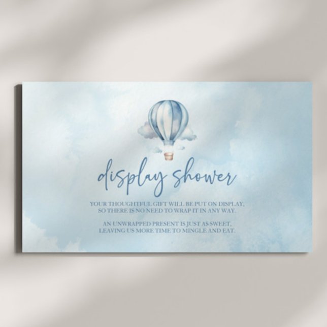 Blue Hot Air Balloon Baby Shower Display Shower Enclosure Card (Creator Uploaded)