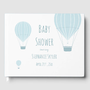 Blue Hot Air Balloon Baby Shower Guest Book