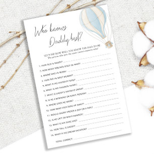 Blue Hot Air Balloon Baby Shower Knows Daddy Best