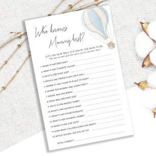 Blue Hot Air Balloon Baby Shower Knows Mummy Best