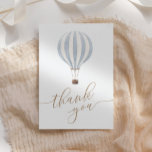 Blue Hot Air Balloon Baby Shower Thank You Card<br><div class="desc">Say a special thank you to your baby shower guests with these cards,  featuring a watercolor hot air balloon and gold typography.</div>