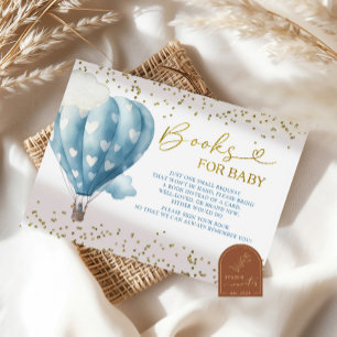 Blue Hot Air Balloon Books for Baby Enclosure Card