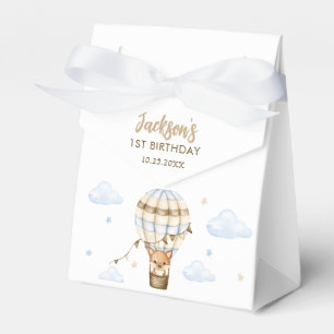 Blue Hot Air Balloon Boy 1st Birthday Favour Box