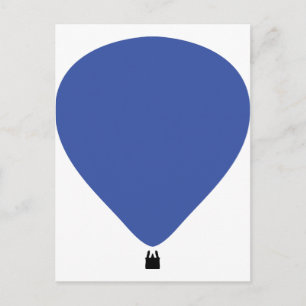 blue hot-air balloon icon postcard