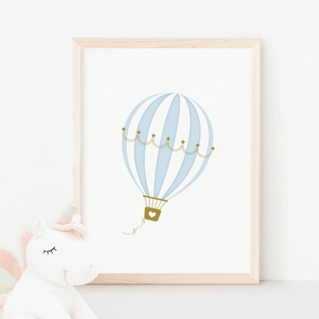 Blue Hot Air Balloon Nursery & Kids Room Poster (Creator Uploaded)