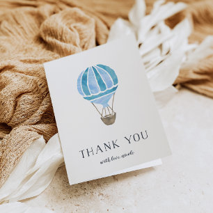 Blue Hot Air Balloon Personalised Thank You Card