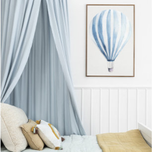 Blue hot air balloon poster