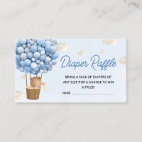 Blue Hot Air Balloon Up and Away Diaper Raffle