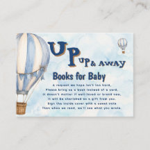 Blue Hot Air Balloon Up Up & Away Diaper Raffle 