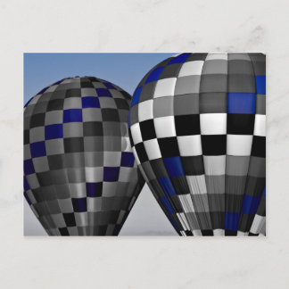 Blue hot air balloons postcard