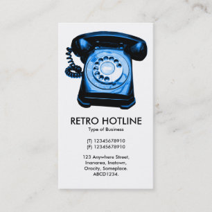 Blue Hot Line - White Business Card