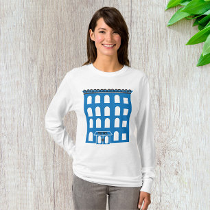 Blue Hotel Building Vintage City Architecture T-Shirt