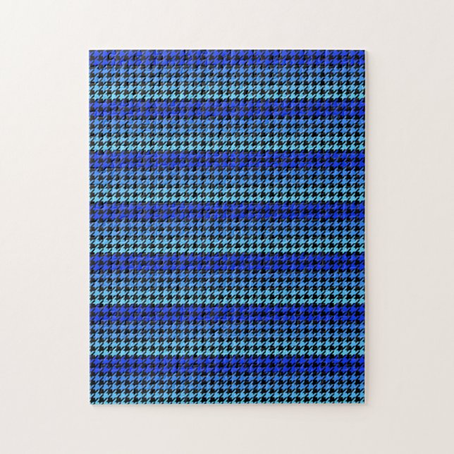 Blue houndstooth pattern challenge puzzle (Vertical)