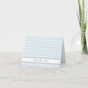 Blue Houndstooth Pattern Thank You Notes