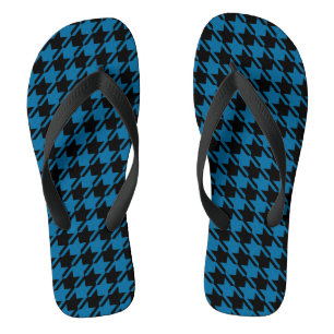Blue Houndstooth Repeating Pattern Jandals