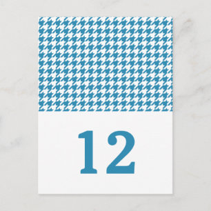 Blue Houndstooth Table Number Postcard