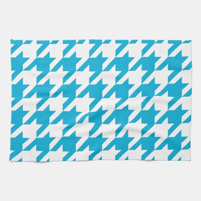 Blue Houndstooth Tea Towel (Horizontal)