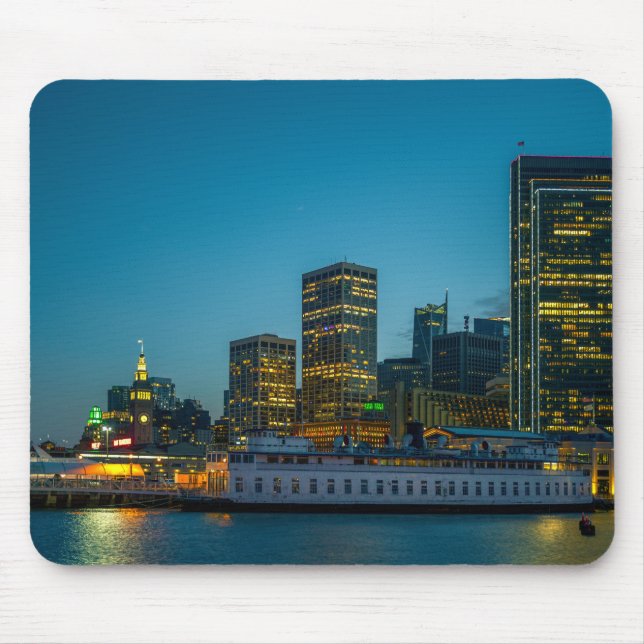 Blue Hour in the City Mouse Pad (Front)