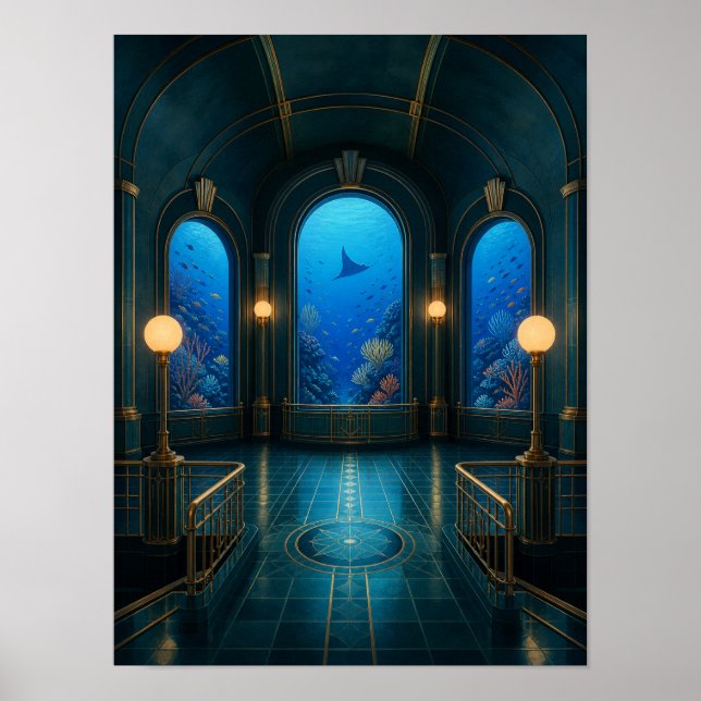 Blue Hour Seaside Aquarium Gallery 12x16 Poster (Front)