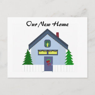 Blue House New Address Card