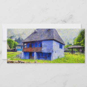 Blue house painting