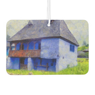 Blue house painting car air freshener