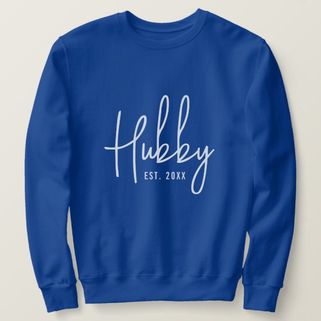 Blue hubby sweatshirt gift for husband (Design Front)