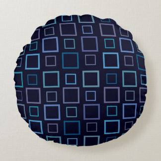 Blue Hues Harmony: Shades of Serenity Dark Round Cushion